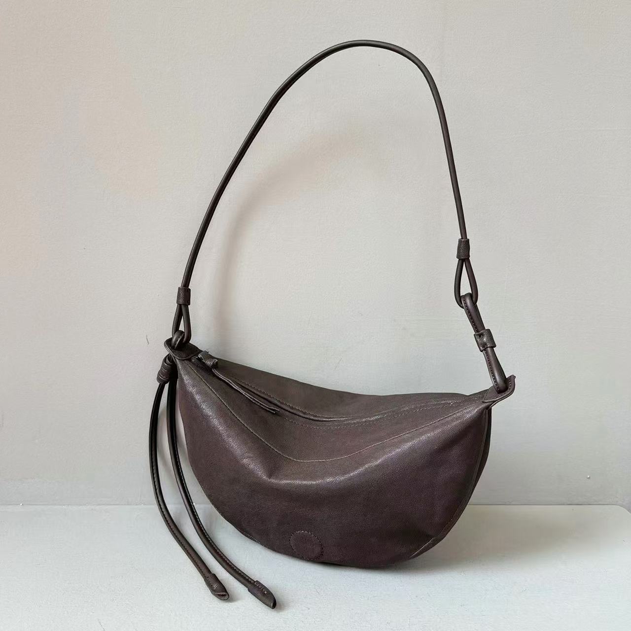 Half Moon Sheepskin Retro Shoulder Bag