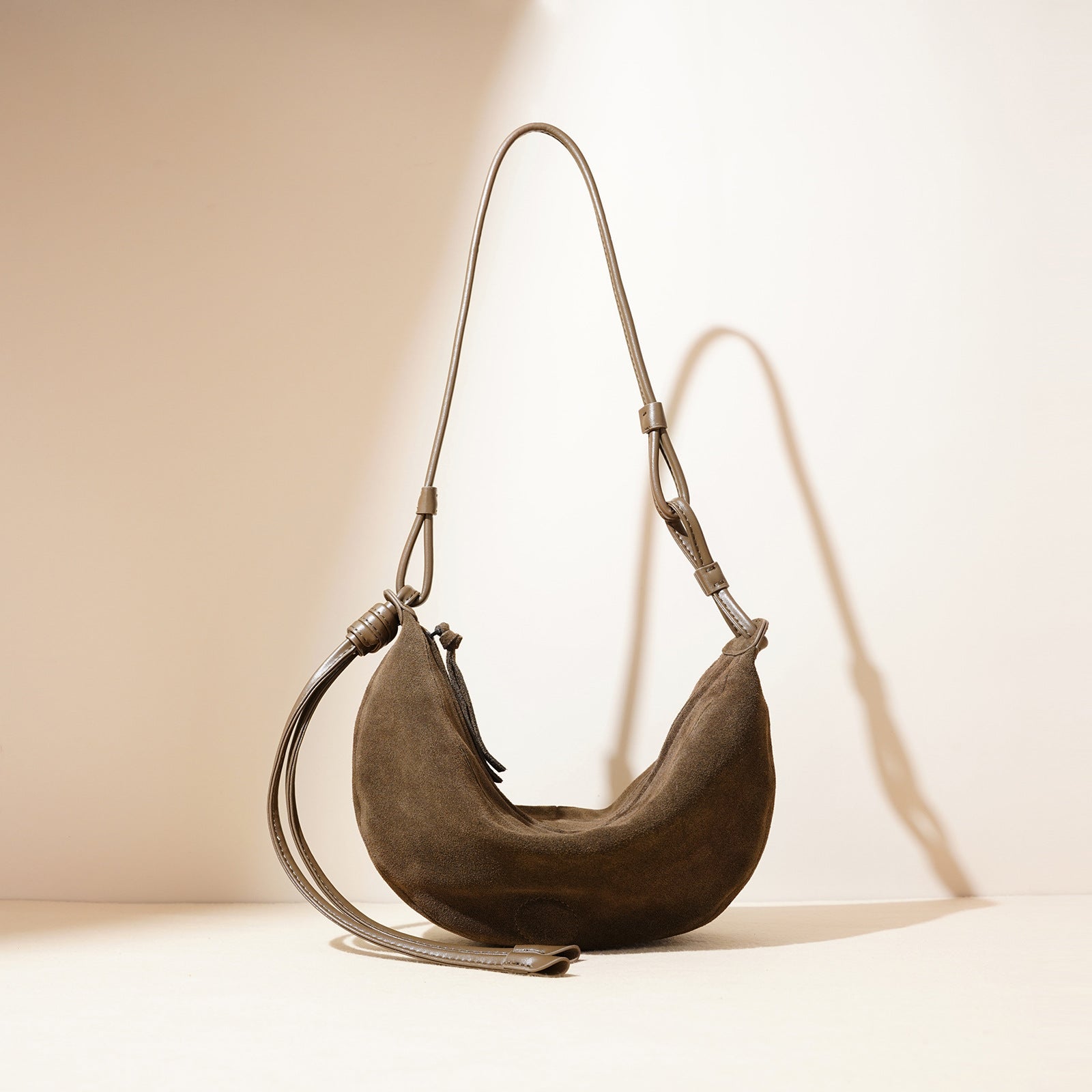 Half Moon Sheepskin Retro Shoulder Bag