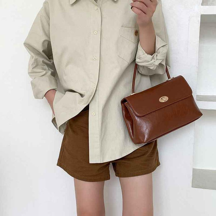 Oil Wax Leather large handbag