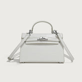 Palm print and Crocodile pattern Leather Handbag