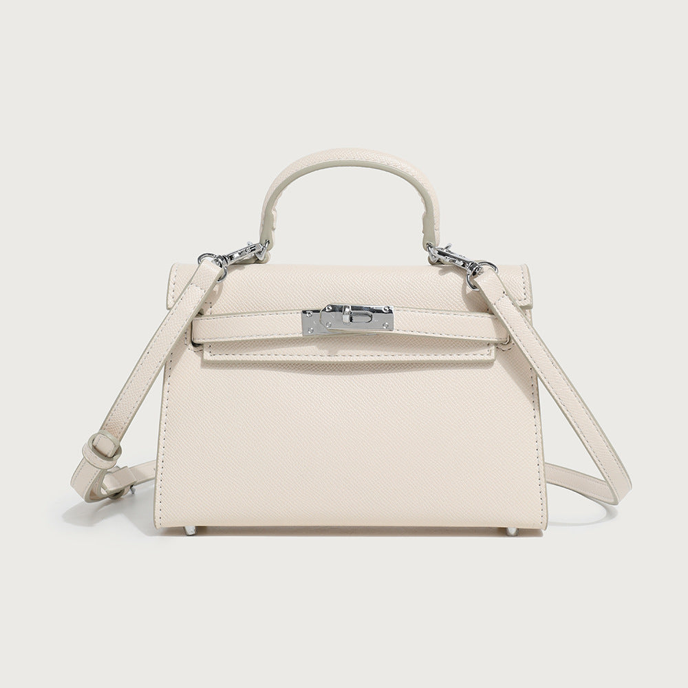 Palm print and Crocodile pattern Leather Handbag