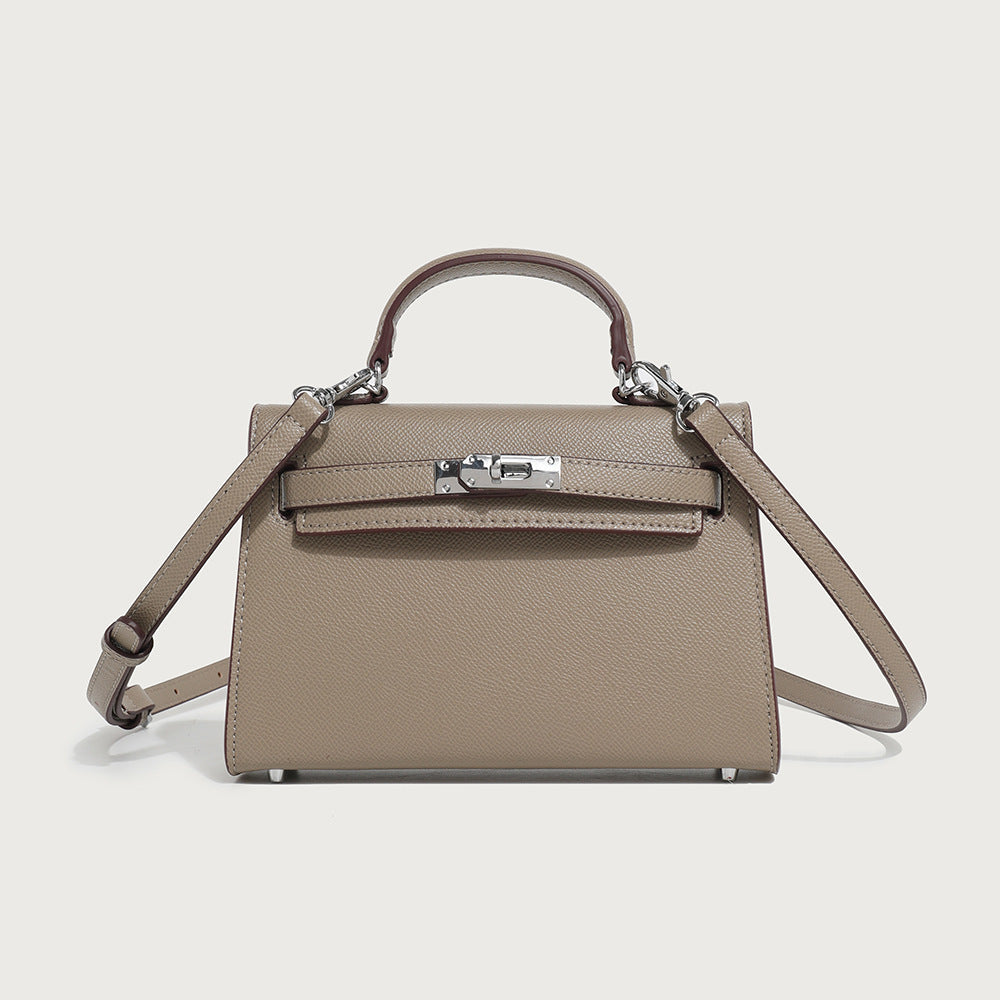 Palm print and Crocodile pattern Leather Handbag