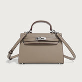 Palm print and Crocodile pattern Leather Handbag