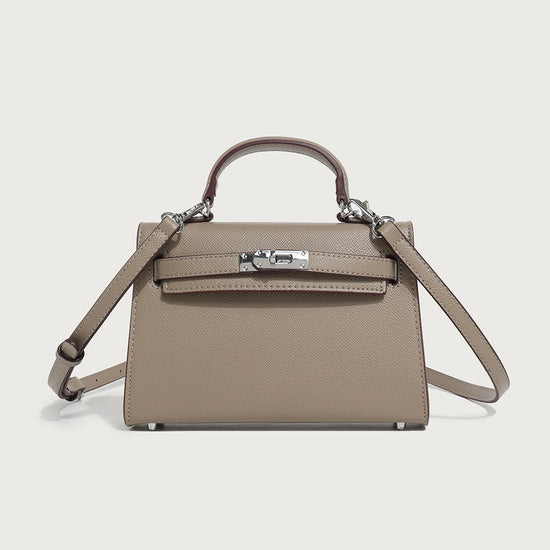 Palm print and Crocodile pattern Leather Handbag