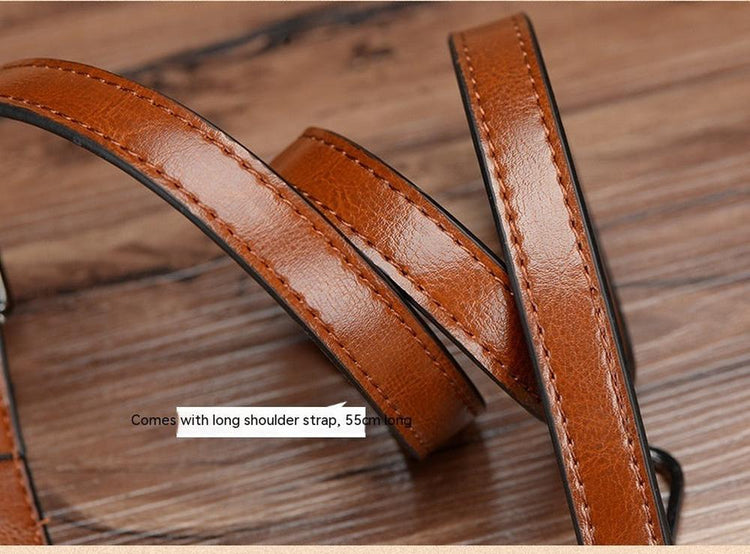 Portable Oil Wax Cattle Leather Handbag