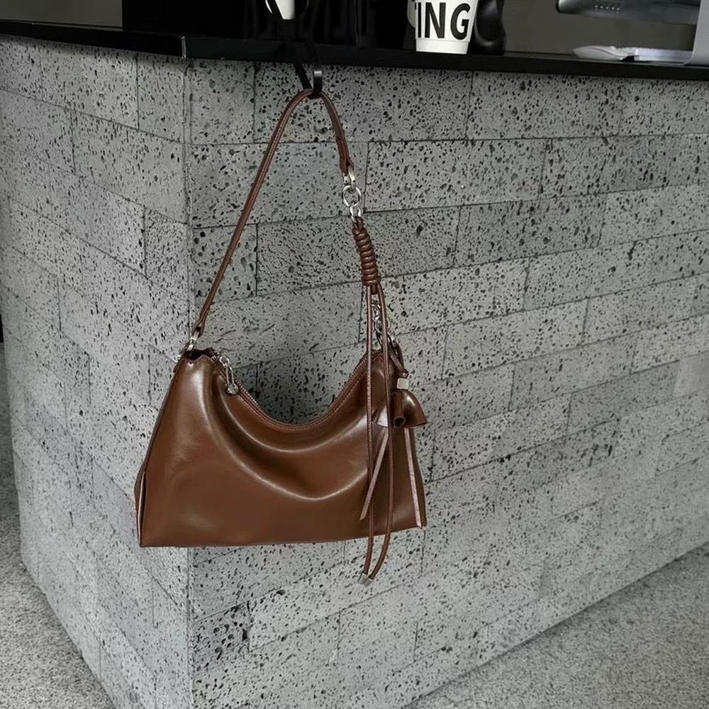 Premium Top-Grain Leather Horizontal Shoulder Bag
