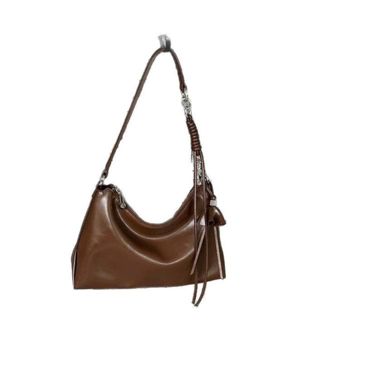 Premium Top-Grain Leather Horizontal Shoulder Bag