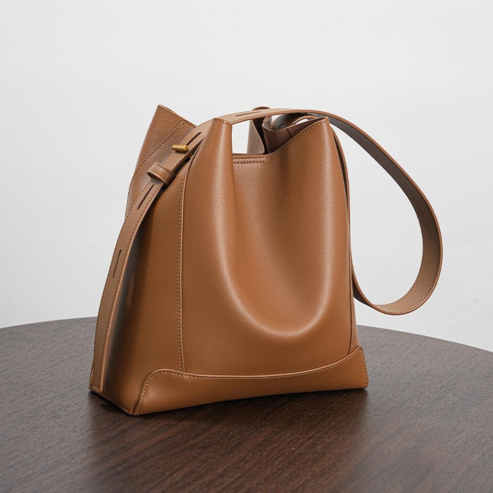 Shoulder Large Capacity Leather Bucket Bag