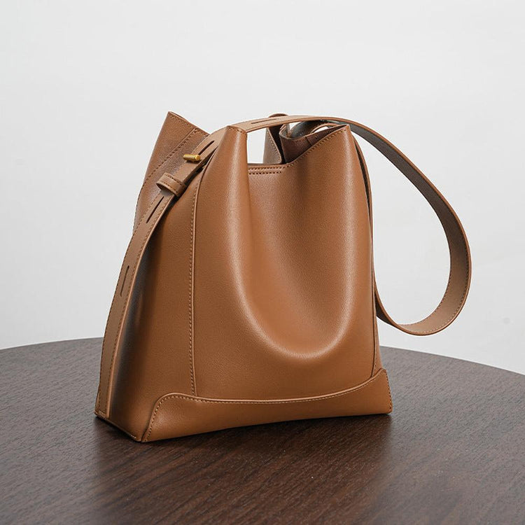 Shoulder Large Capacity Leather Bucket Bag
