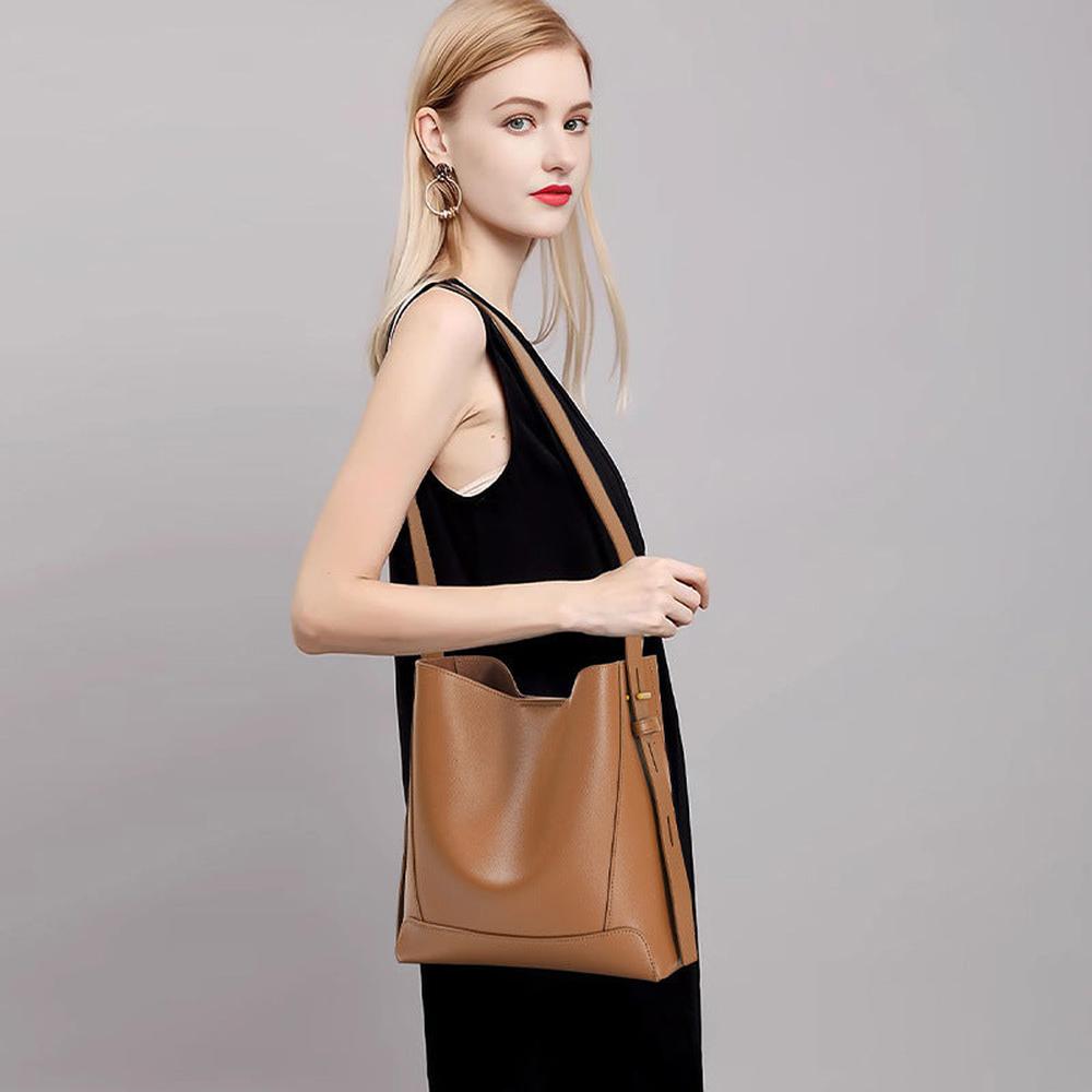 Shoulder Large Capacity Leather Bucket Bag