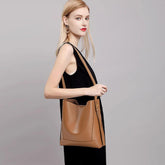 Shoulder Large Capacity Leather Bucket Bag