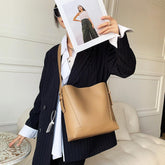 Shoulder Large Capacity Leather Bucket Bag