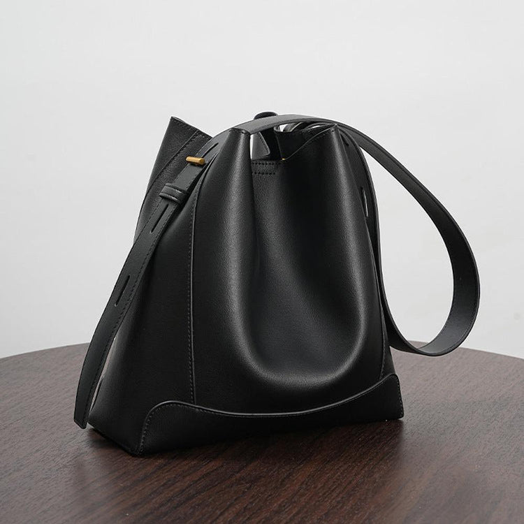 Shoulder Large Capacity Leather Bucket Bag