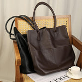 Simple Commute Soft Cowhide Tote Bag