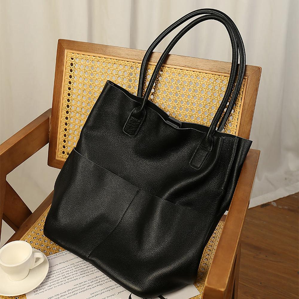 Simple Commute Soft Cowhide Tote Bag