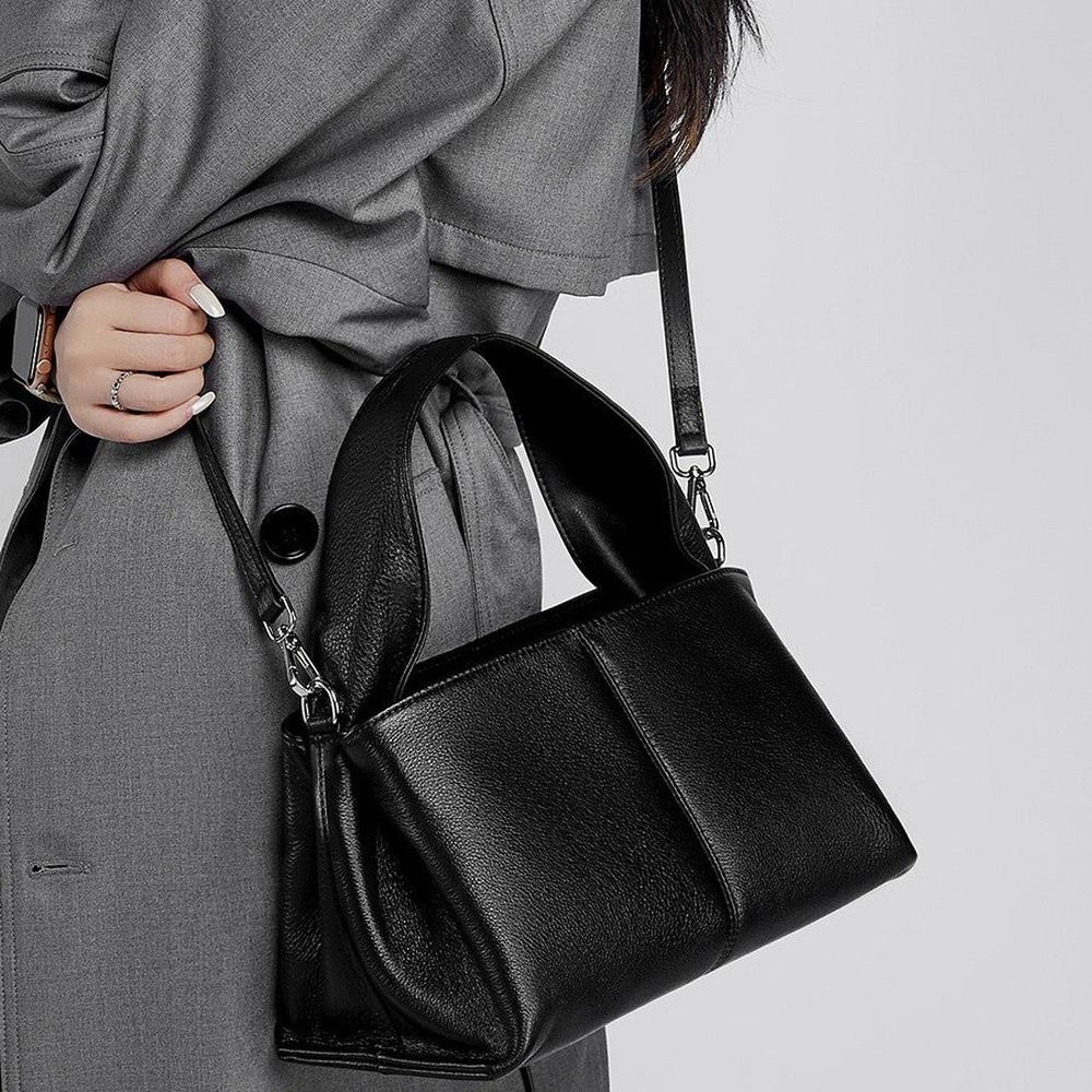 Solid Color Retro Handbag - Stylish Leather Handbags for Every Occasion