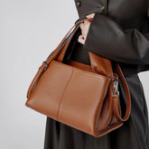 Solid Color Retro Handbag - Stylish Leather Handbags for Every Occasion