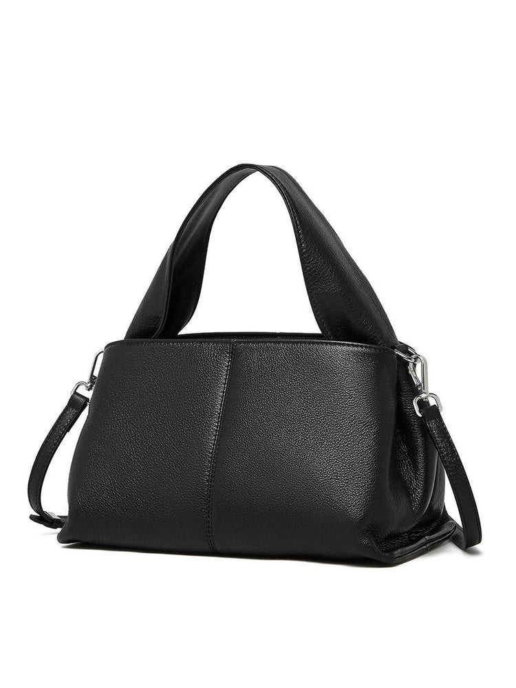 Solid Color Retro Handbag - Stylish Leather Handbags for Every Occasion