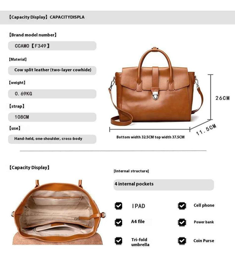 Spacious Retro Handbag – Perfect Companion for Work or Travel