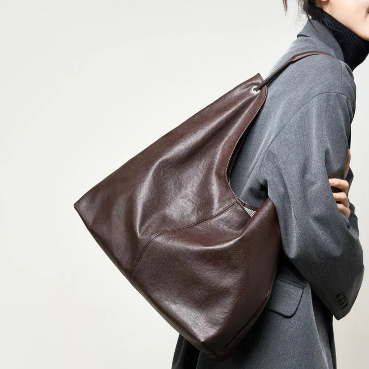 Vegetable Tanning Leather Large-capacity Tote Bag