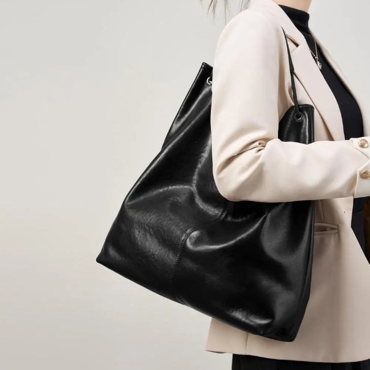 Vegetable Tanning Leather Large-capacity Tote Bag