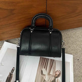 Versatile Cylindrical Leather handle satchel Bag