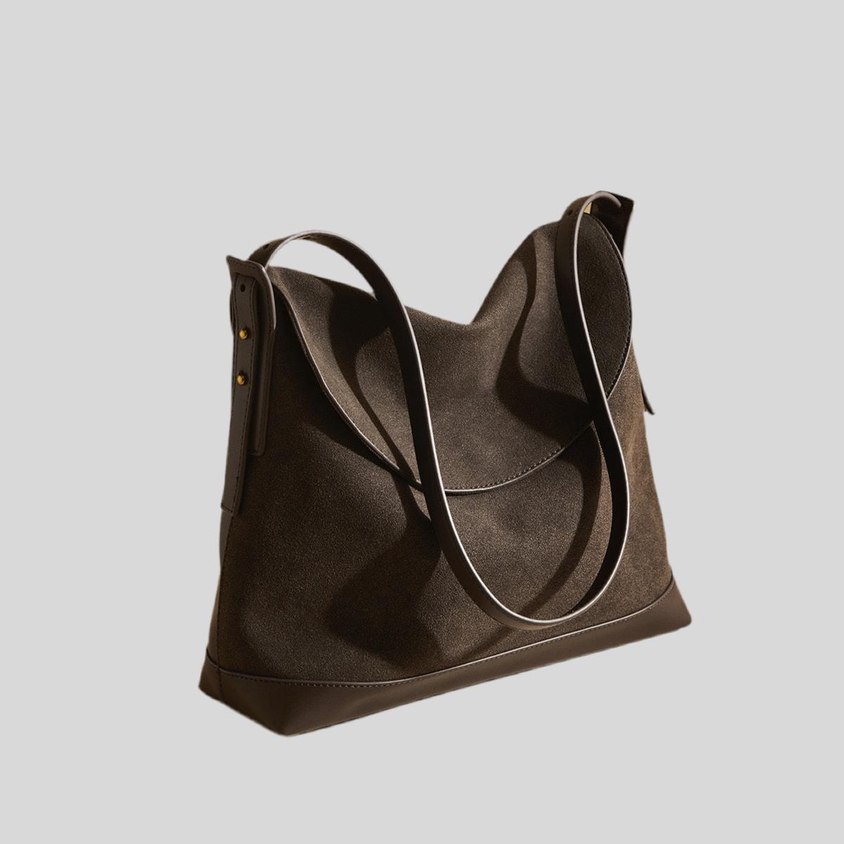 Vintage Suede-Like Shoulder Bag