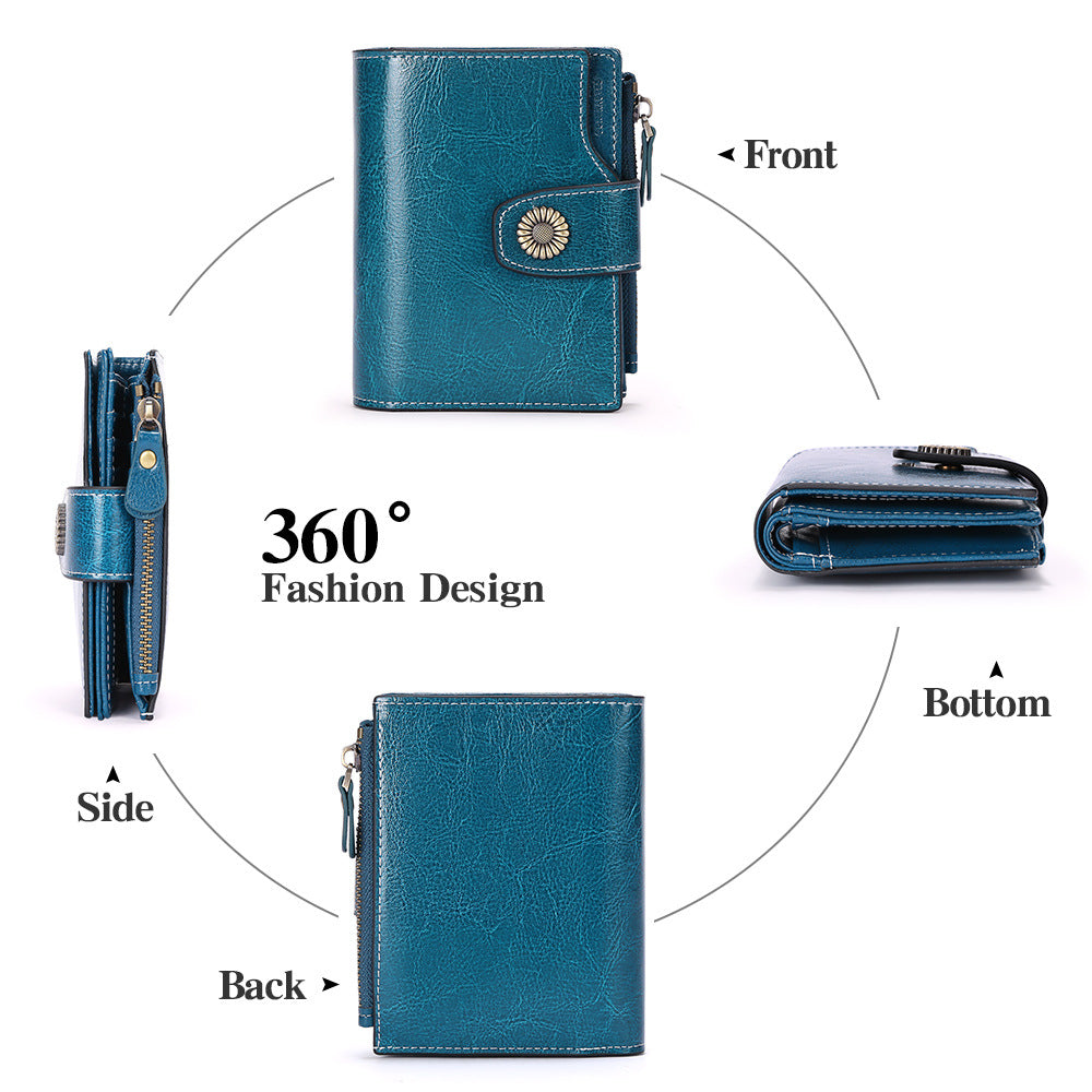 Women’s Hasp Clutch Wallet – Multi-Card & Coin Pocket