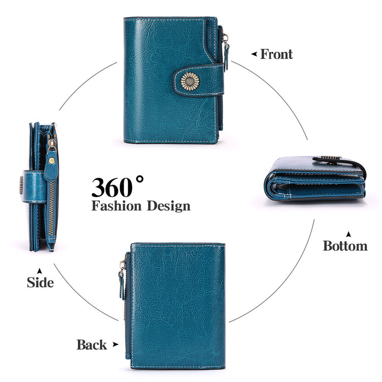 Women’s Hasp Clutch Wallet – Multi-Card & Coin Pocket