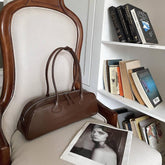 Women’s Korean-Style Leather Baguette Shoulder Bag