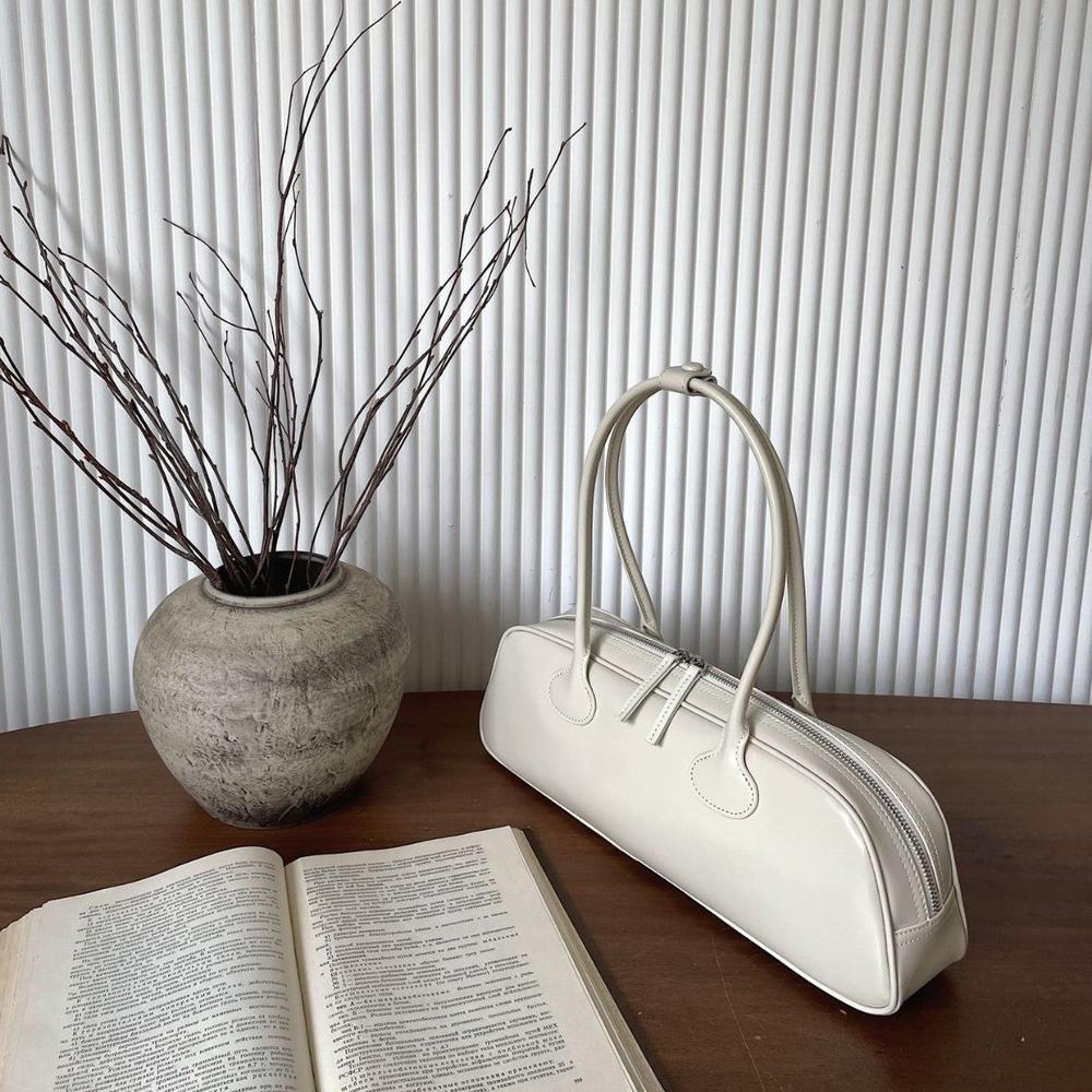 Women’s Korean-Style Leather Baguette Shoulder Bag