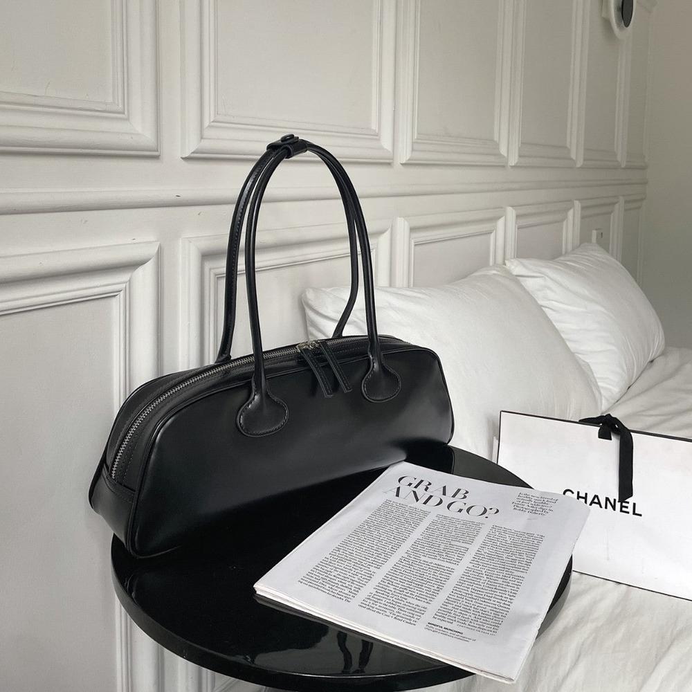 Women’s Korean-Style Leather Baguette Shoulder Bag