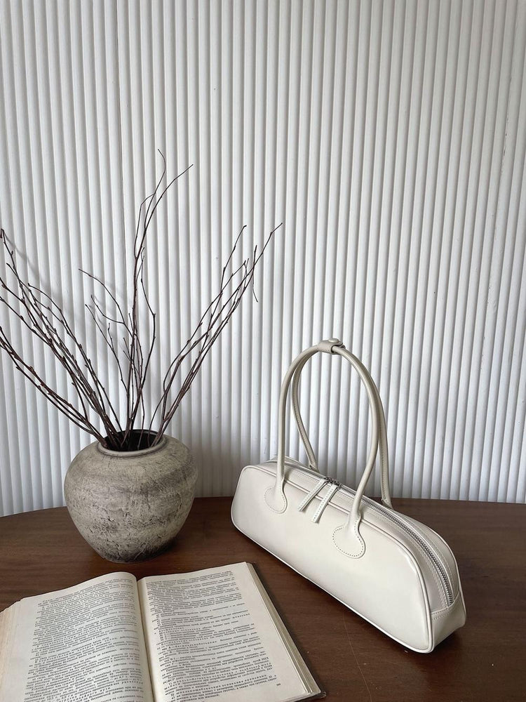 Women’s Korean-Style Leather Baguette Shoulder Bag