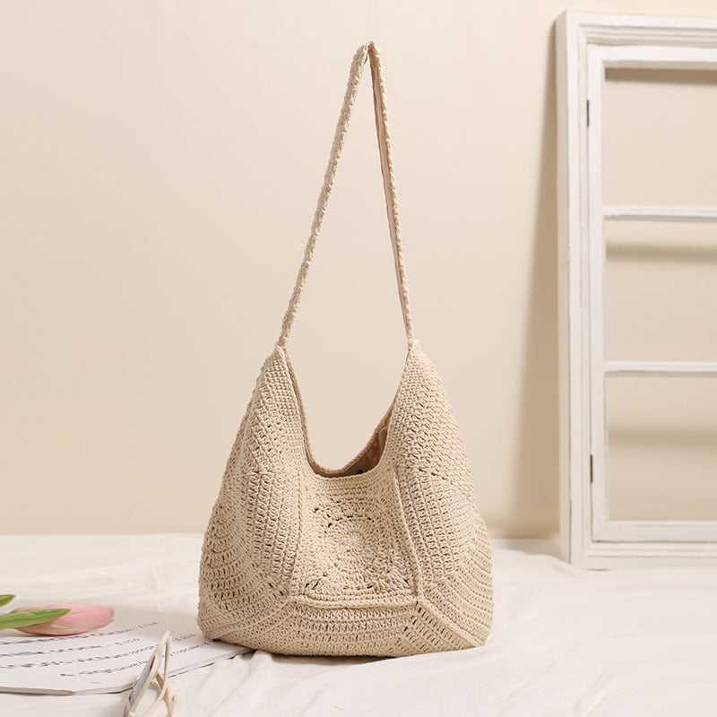 Large Capacity Cotton Braided Shoulder Bag
