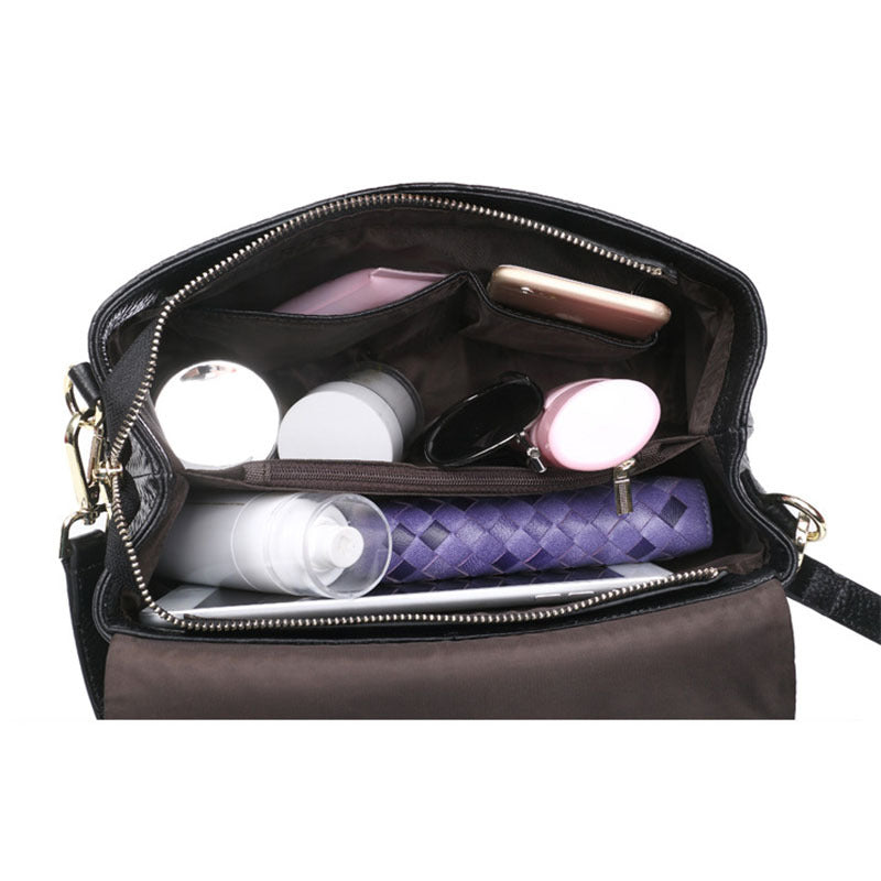 Genuine textured Leather large capacity Crossbody Bag