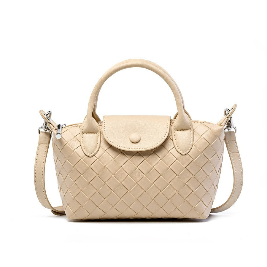 Cattlehide Leather Woven Handbag