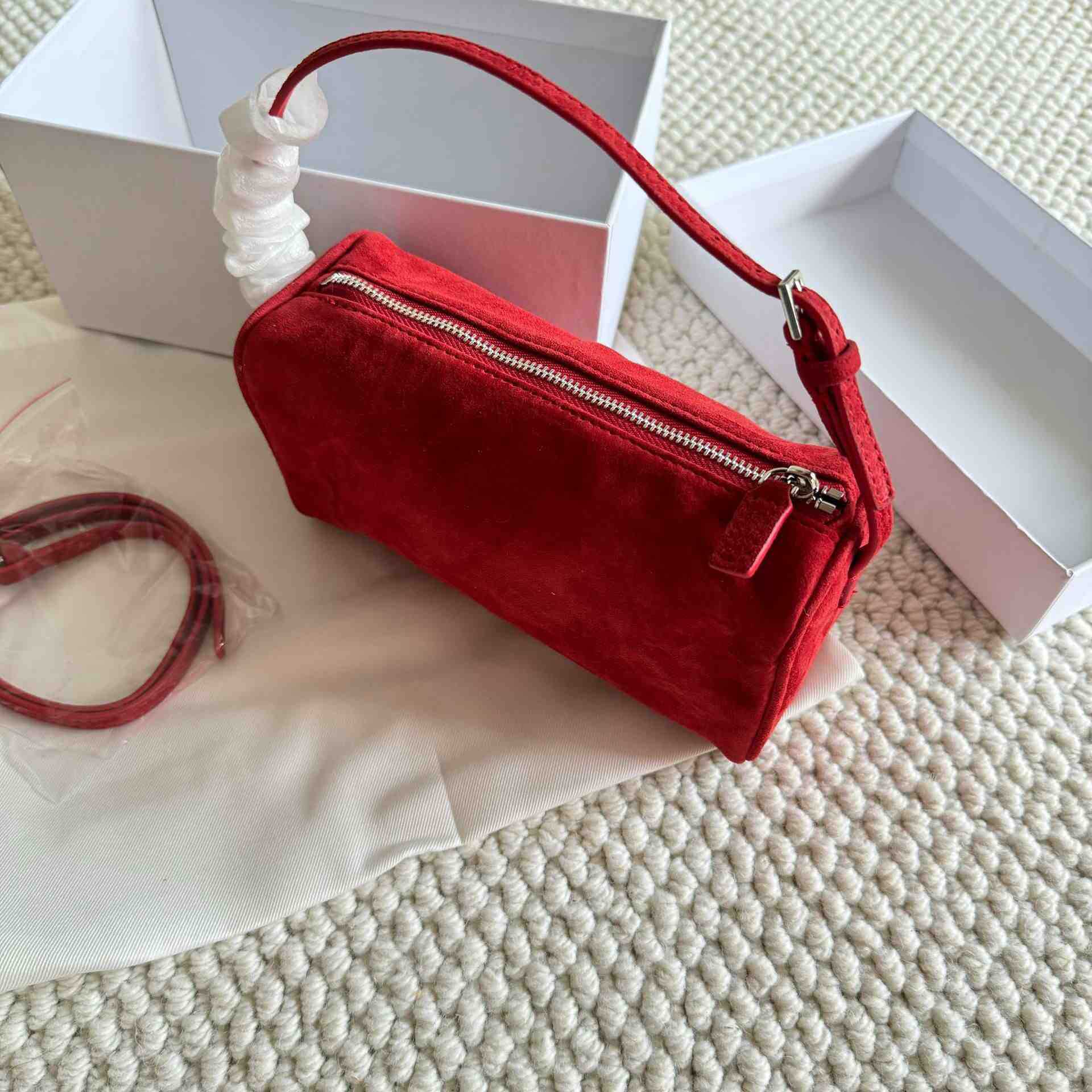 Leather small size baguette Shoulder bag