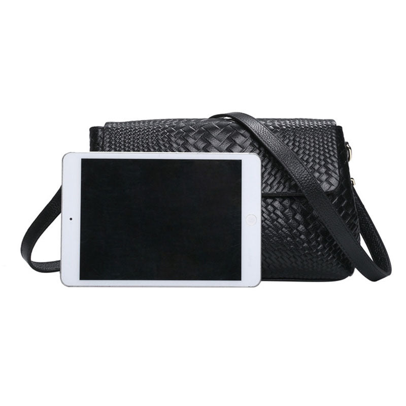 Genuine textured Leather large capacity Crossbody Bag