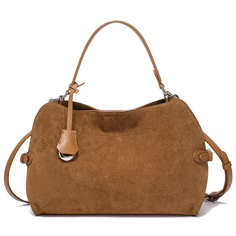 Genuine Deer Suede Brushed Handbag - Nomade Code