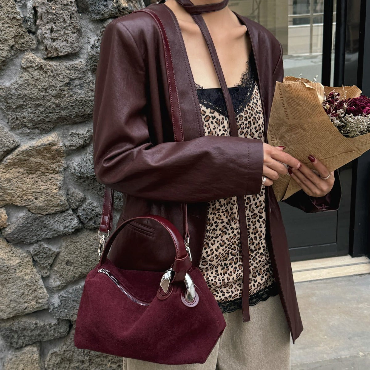 Frosted Suede Handbag