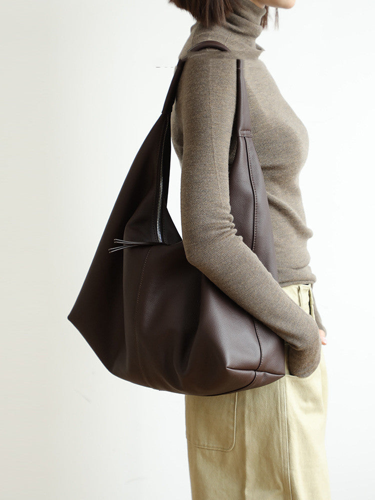 Large Capacity soft Leather Shoulder Bag