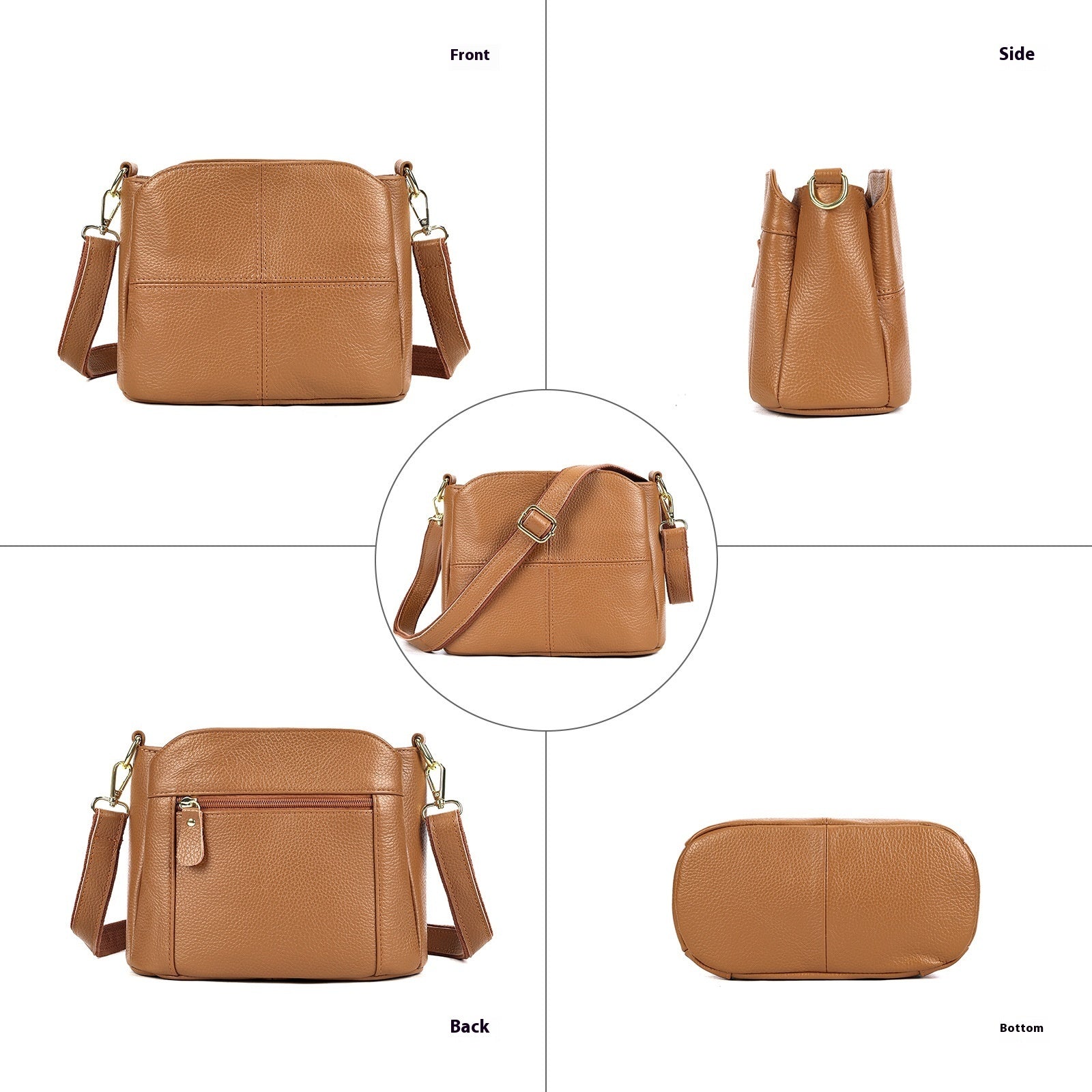 Genuine Leather Casual Shoulder Messenger Bag