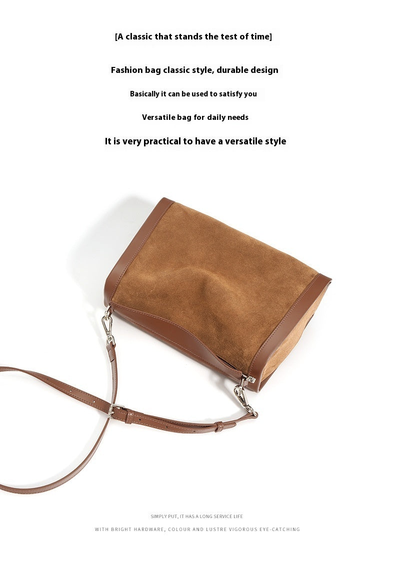 Matte Leather Shoulder Messenger Bag