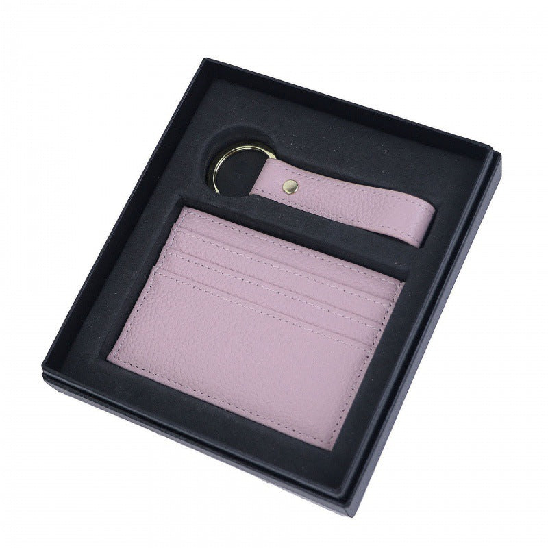 Genuine Leather Creative Leather Keychain Certificate Card Holder