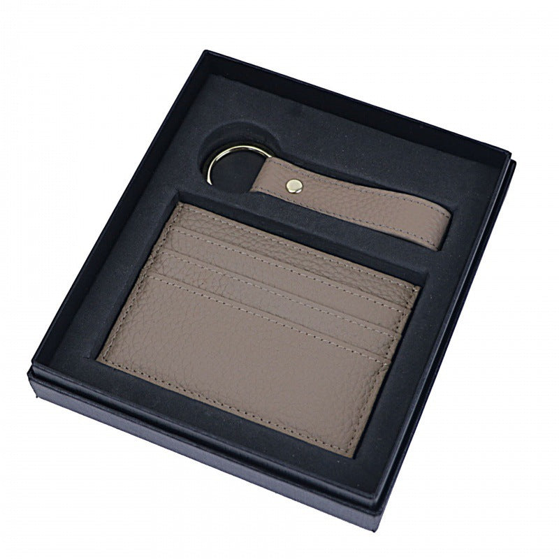 Genuine Leather Creative Leather Keychain Certificate Card Holder