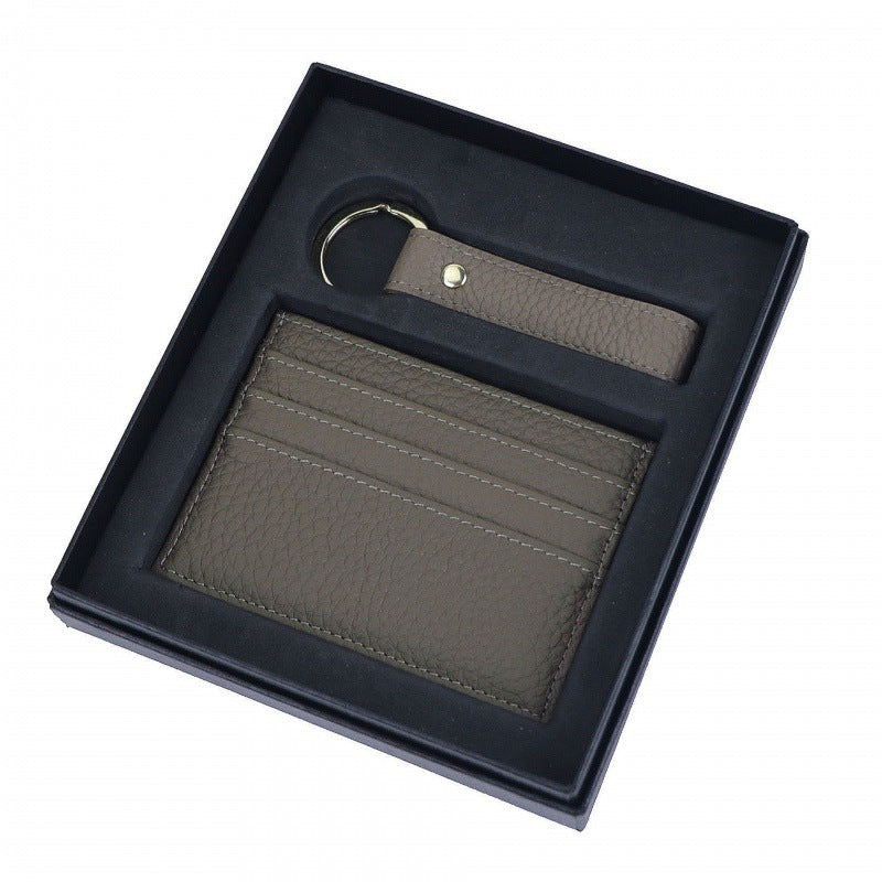 Genuine Leather Creative Leather Keychain Certificate Card Holder