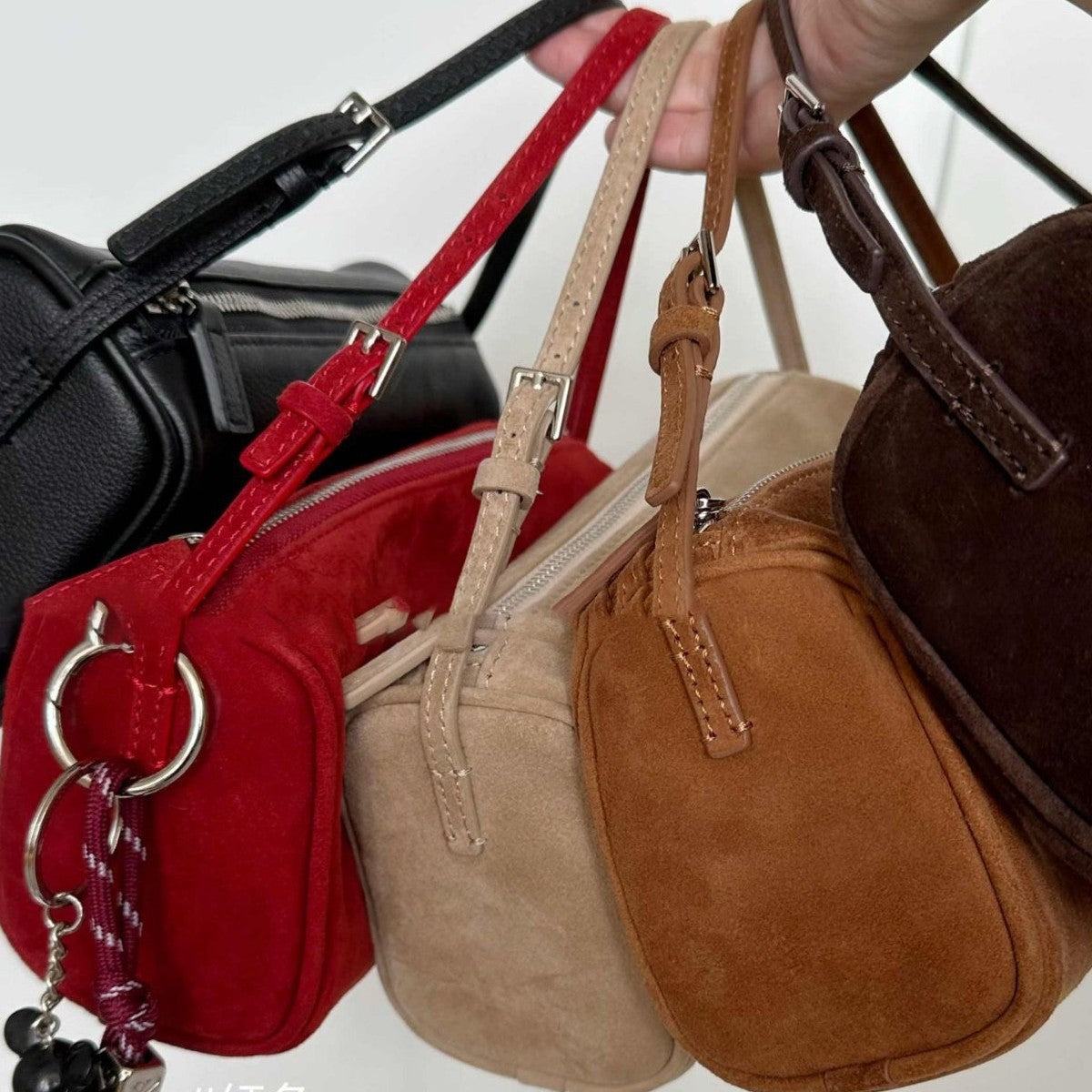 Leather small size baguette Shoulder bag