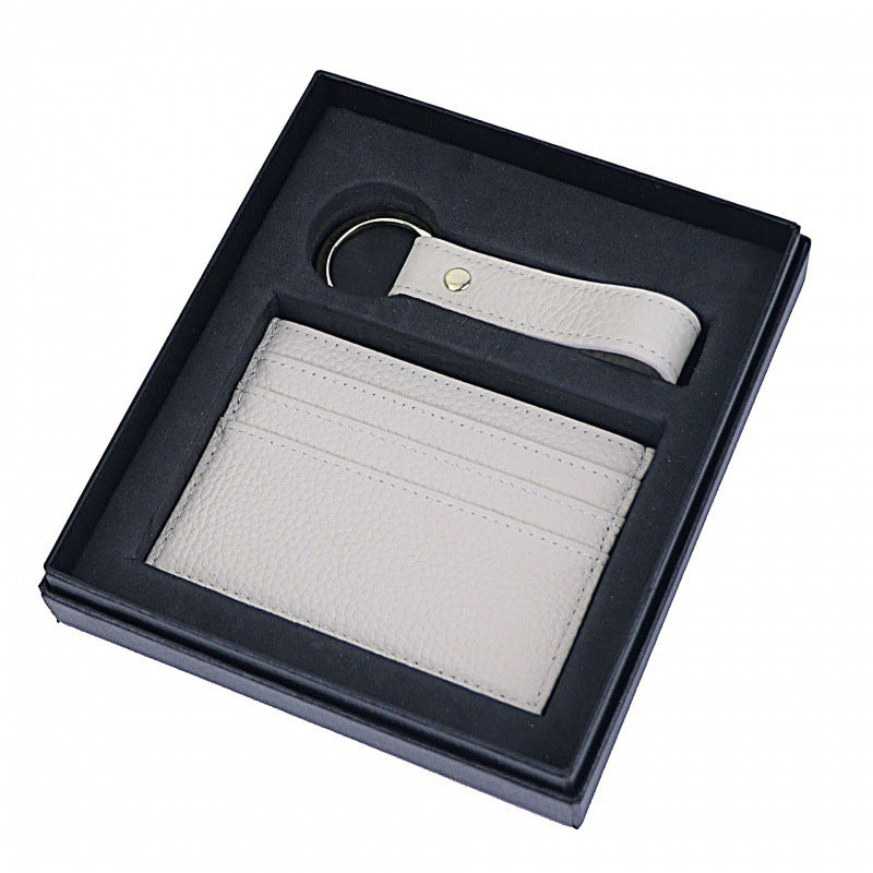 Genuine Leather Creative Leather Keychain Certificate Card Holder