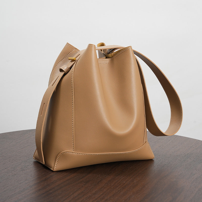 Shoulder Large Capacity Leather Bucket Bag