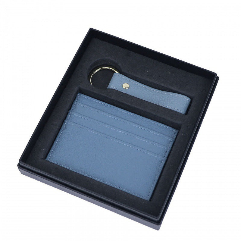 Genuine Leather Creative Leather Keychain Certificate Card Holder